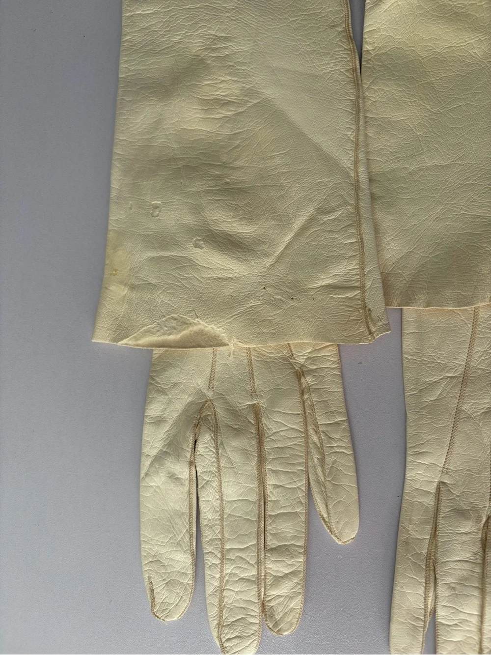 Antique Long Cream Women's Leather Gloves